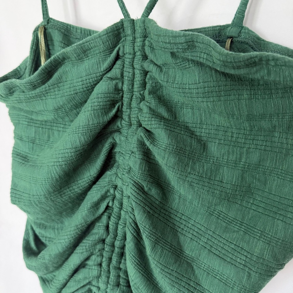 Anthropologie Pilcro Halter Top Womens XL Green Crop Tank Boho Hippie Festival - Picture 3 of 8